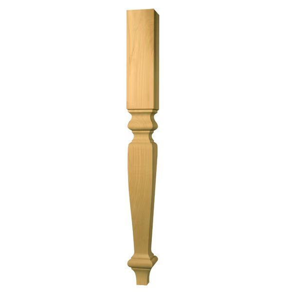 34 1/2 x 3 1/2 English Country Island Leg in Hard Maple, Osborne Wood Products, Mfr#: 2451HM